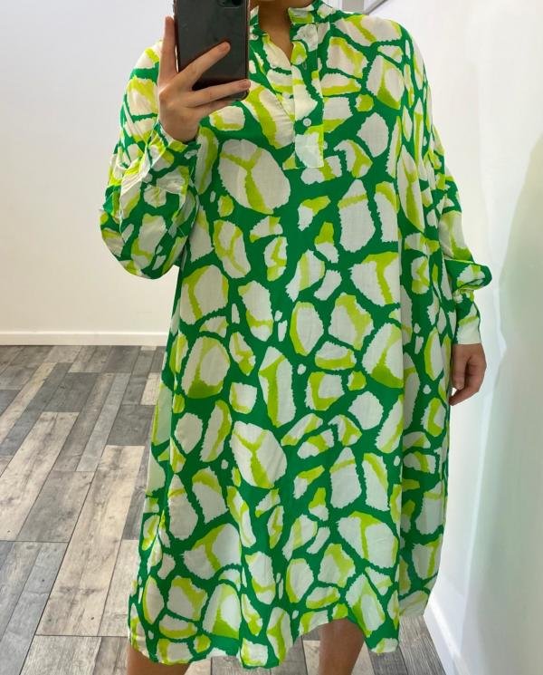 Abstract Pattern Shirt Dress - Terminal 1 Clothing