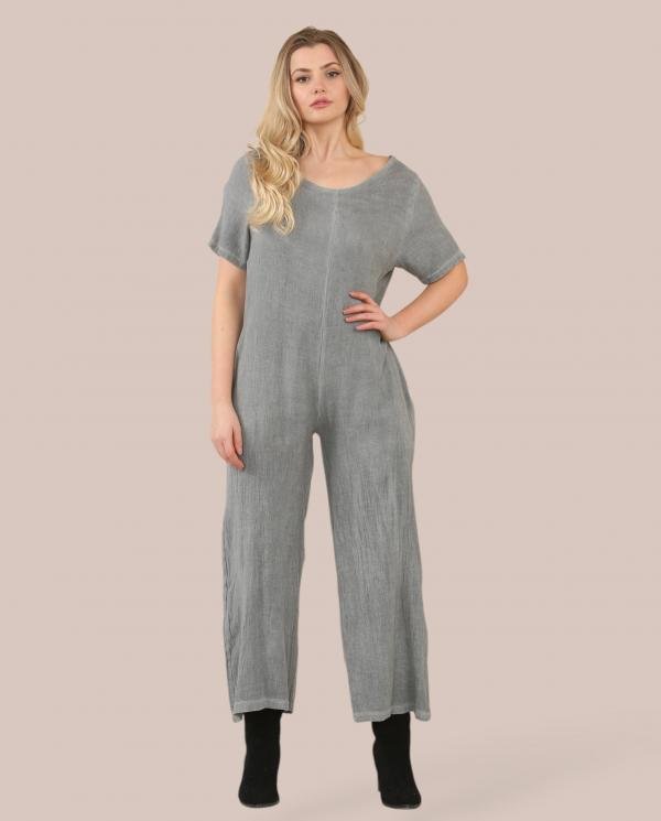 Acid Wash Gauze Jumpsuit - Terminal 1 Clothing