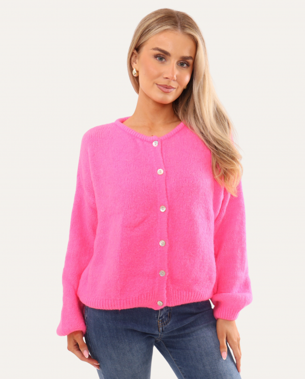 Alpaca Knit Button Through Cardigan (Natural Fibres) - Terminal 1 Clothing