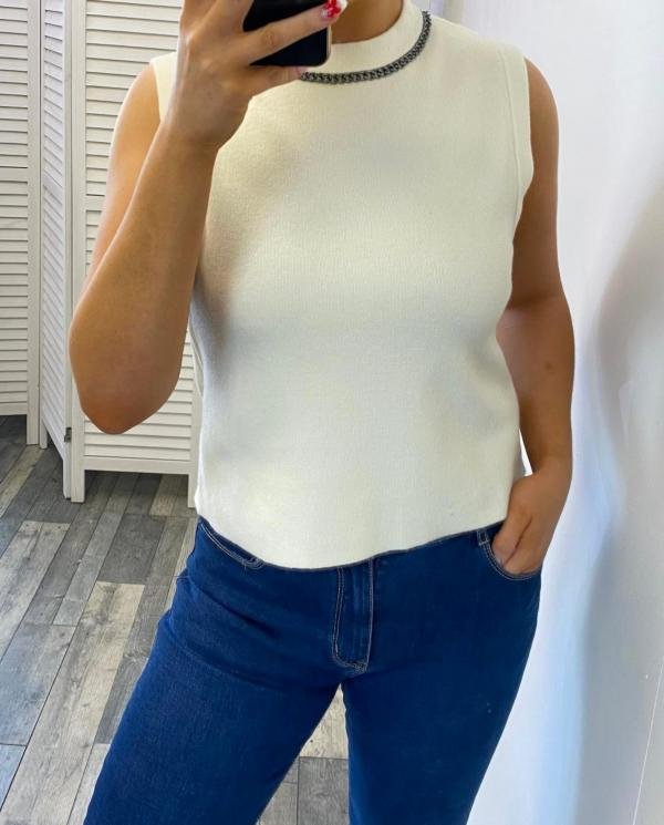 Chain Neckline Tank Top - Terminal 1 Clothing