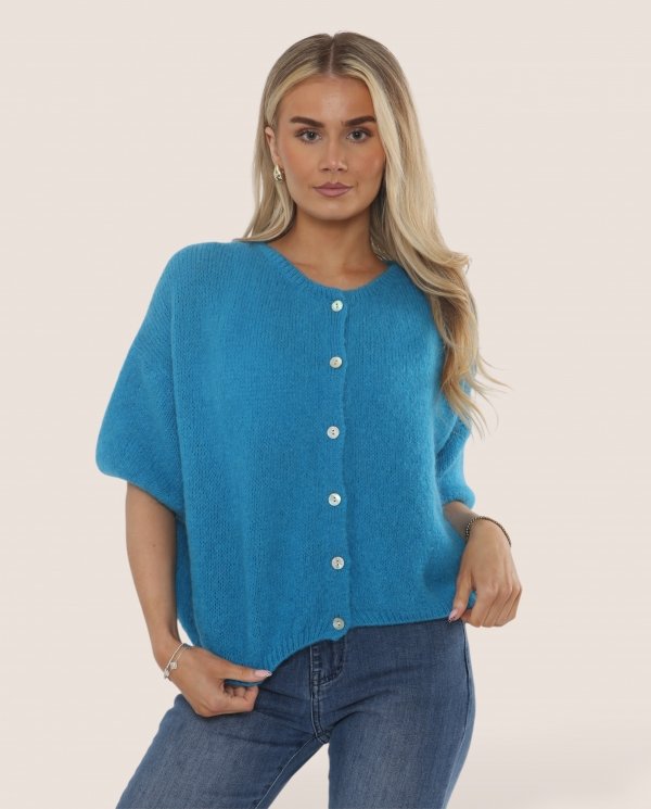 Cropped Balloon Sleeve Mohair Cardigan - Terminal 1 Clothing