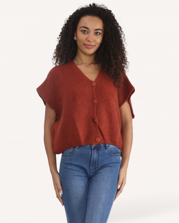 Mohair Knit Sleeveless Cardigan - Terminal 1 Clothing