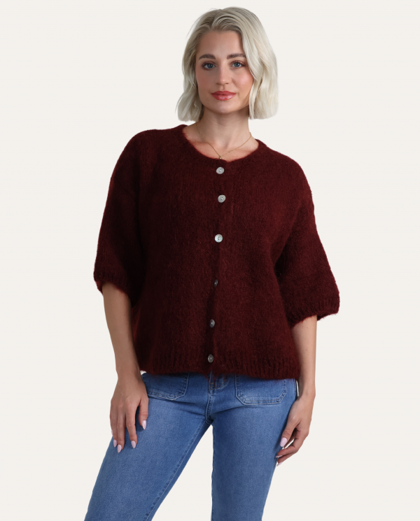 Mohair Round Neck Cardigan - Terminal 1 Clothing