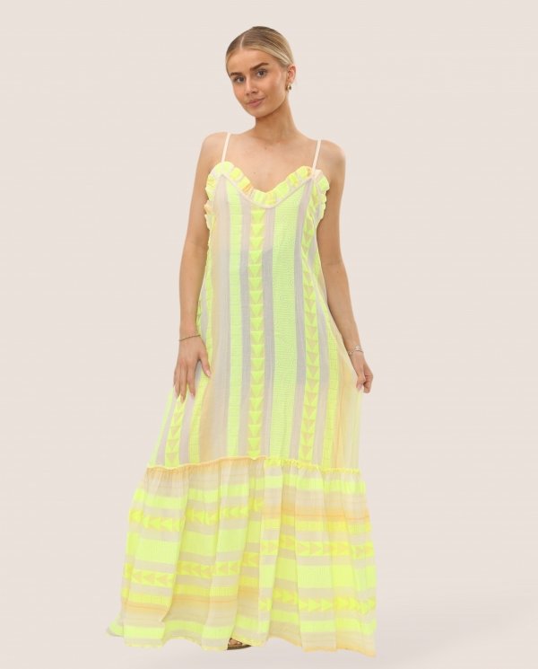Premium Aztec Embroidered Strappy Maxi Dress - Terminal 1 Clothing