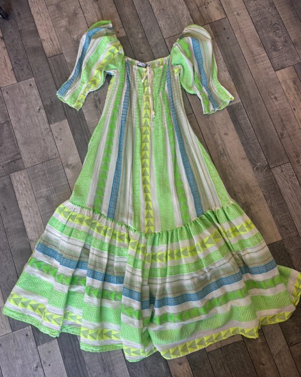 Premium Long Aztec Embroidered Gypsy Dress - Terminal 1 Clothing