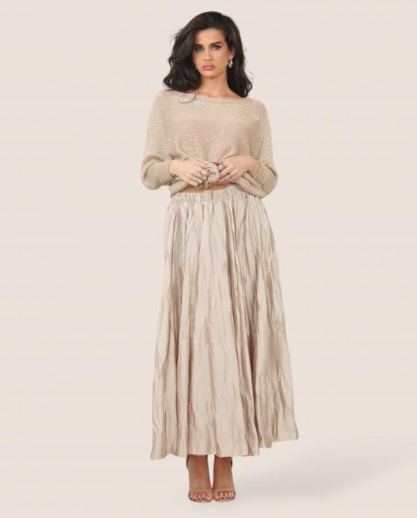 Satin Crimped Skirt - Terminal 1 Clothing