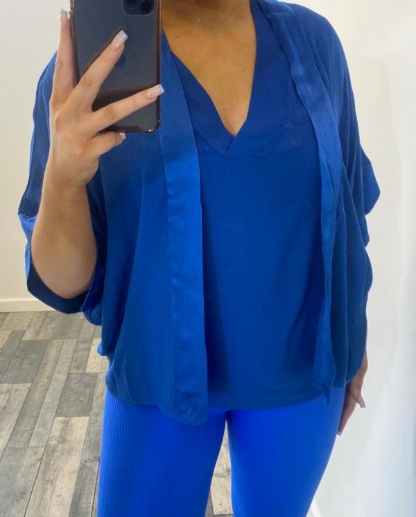 Satin Trim Crepe Jacket - Terminal 1 Clothing