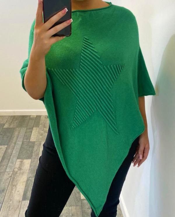 Star Embossed Poncho - Terminal 1 Clothing