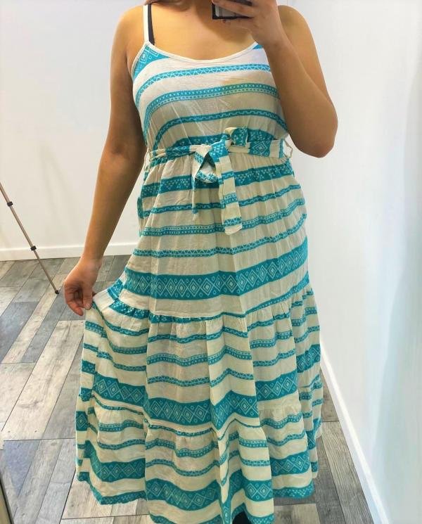 Strappy Embroidered Long Dress - Terminal 1 Clothing