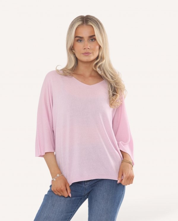 V-Neck Fine Knit Top - Terminal 1 Clothing